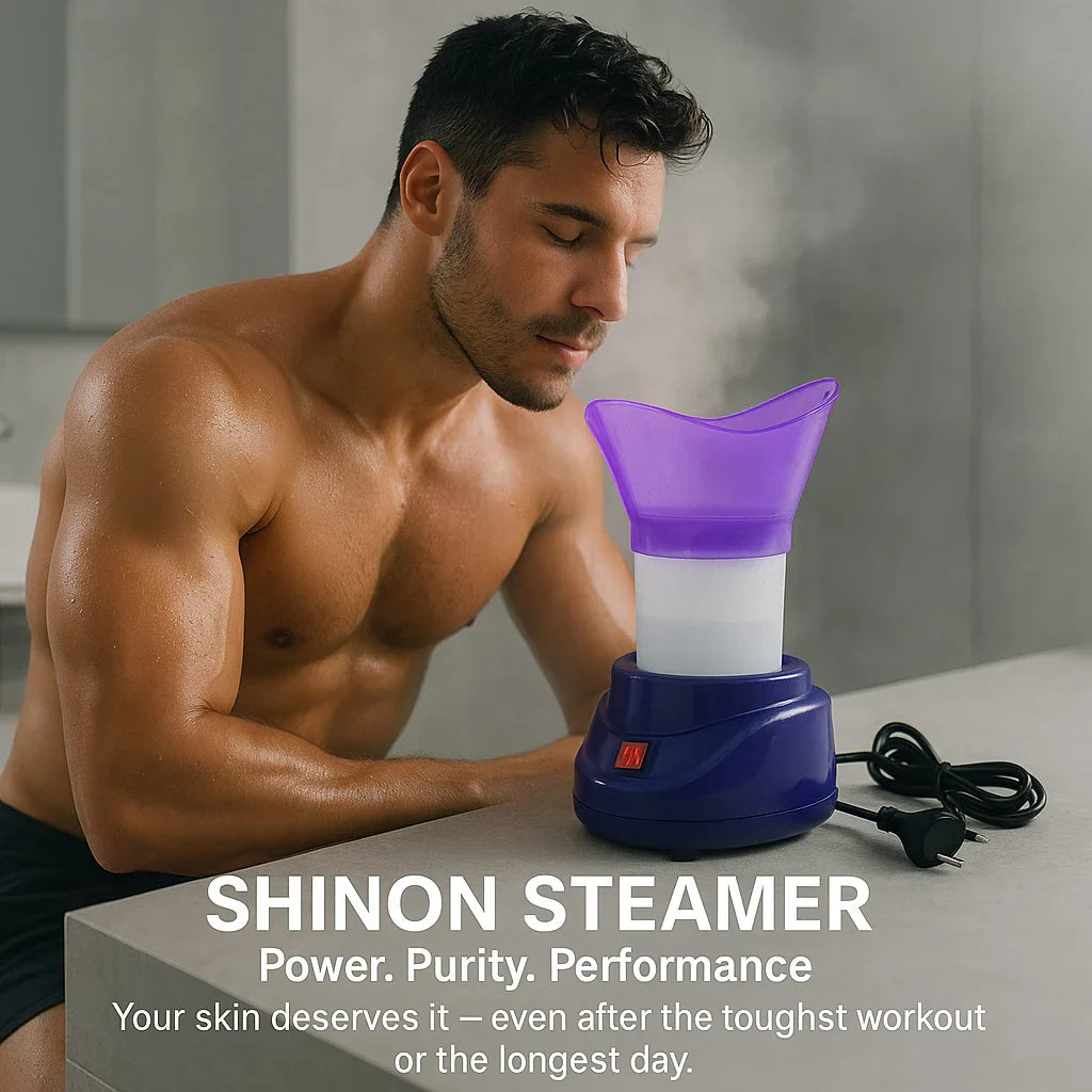 Shinon Steam Facial Steamer & Inhaler for Blocked Nose | 2-in-1 Portable Facial Sauna & Nasal Steam Therapy Machine | Deep Pore Cleansing, Cold Relief, Sinus & Congestion Treatment | Home Spa Beauty Tool for Glowing Skin & Clear Breathing