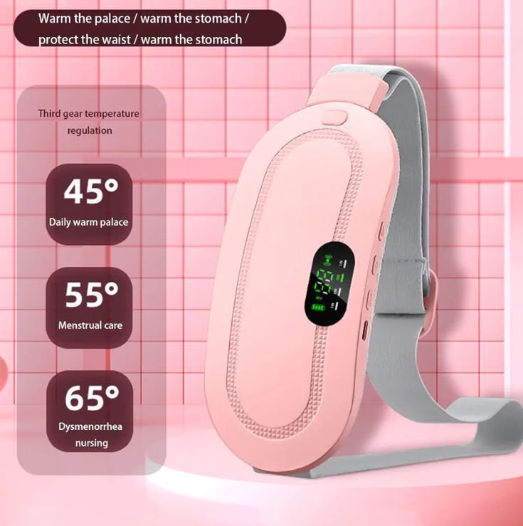 Period Cramp Relief Belt – Portable Electric Menstrual Heating Pad with Massager | Rechargeable Heated Belly Belt for Women & Girls |