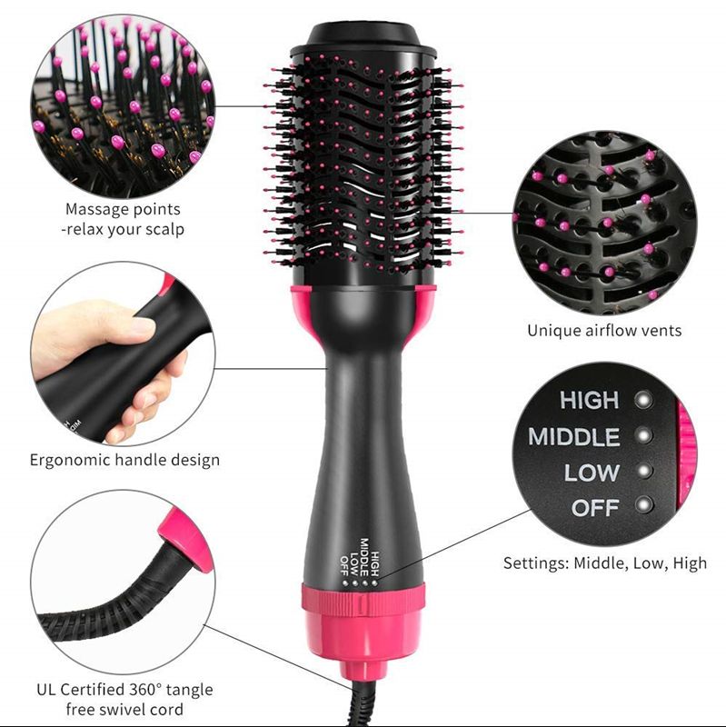 SP Dealz Hair Dryer Brush 3-in-1 Hot Air Brush Hair Brush