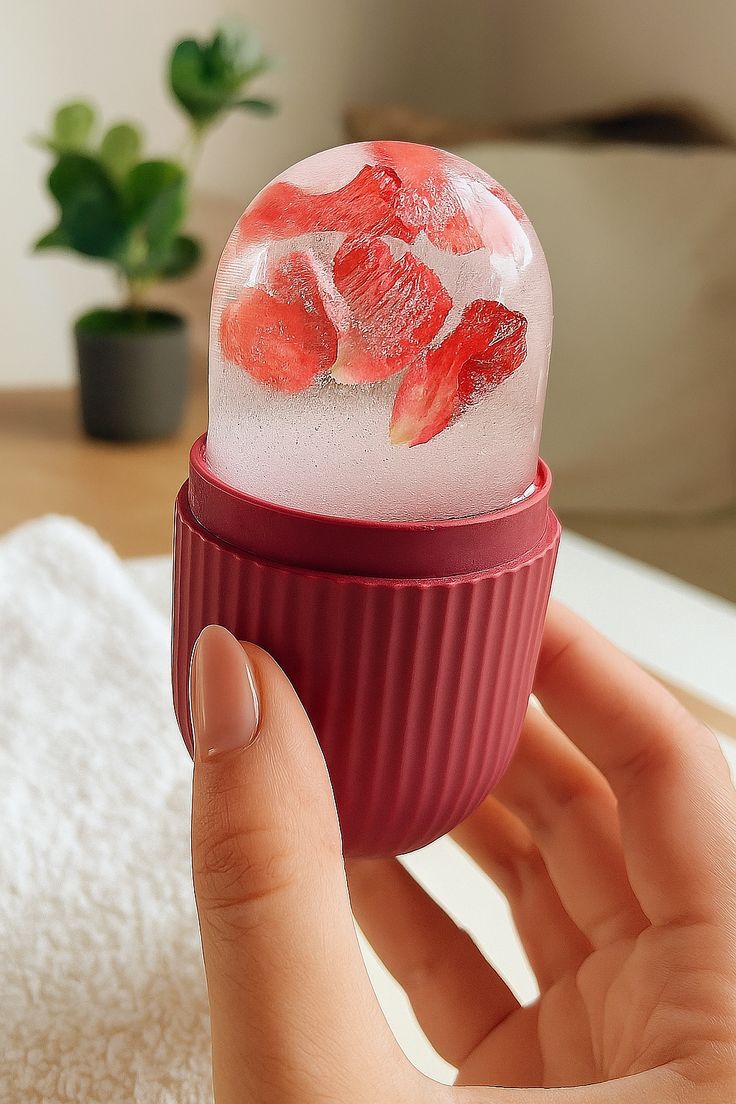 Silicone Ice Roller Facial Massage for Cryotherapy - Beauty Skin Care Massage for Collagen Regrowth & Skin Strengthening - Enhance Your Natural Glow/Reusable Facial Treatment to Tighten & Tone Skin & De-Puff The Eye Area